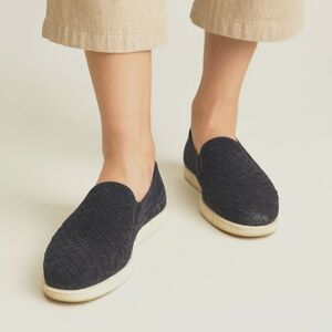 M. GEMI The Cerchio Black Woven Slip On Shoes Sneakers  Women's Size US 7 EU 37